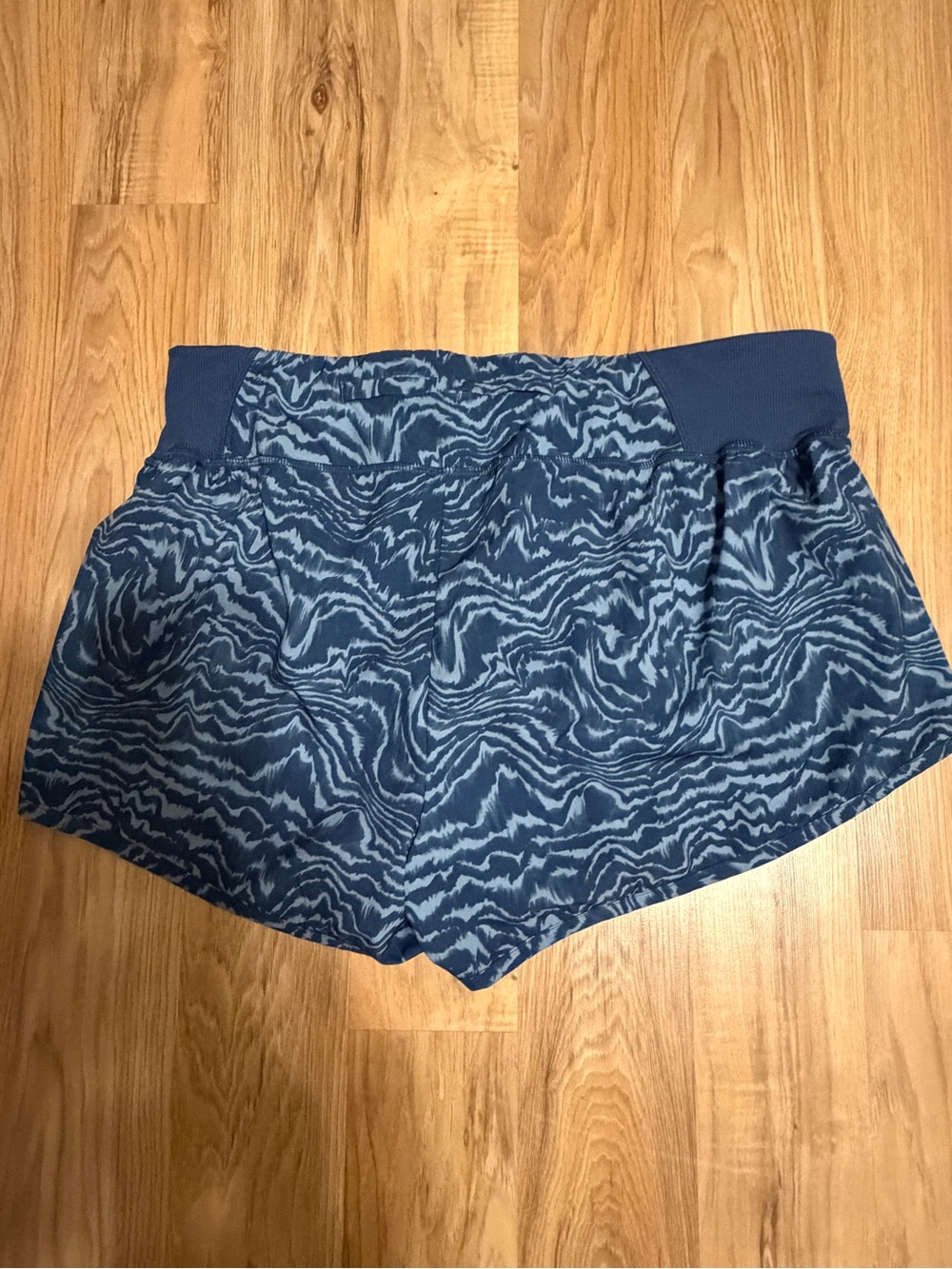 Z by Zella Blue Abstract Print Lined Running Athletic Shorts Size L